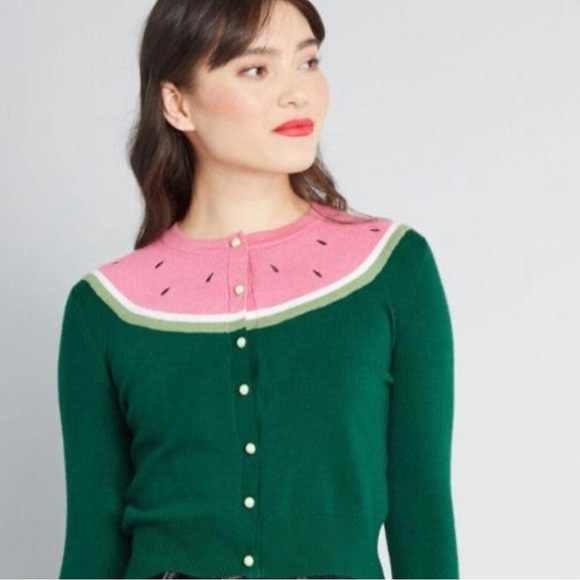Collectif Sweaters Collectif Watermelon Cardigan Sz Large Poshmark